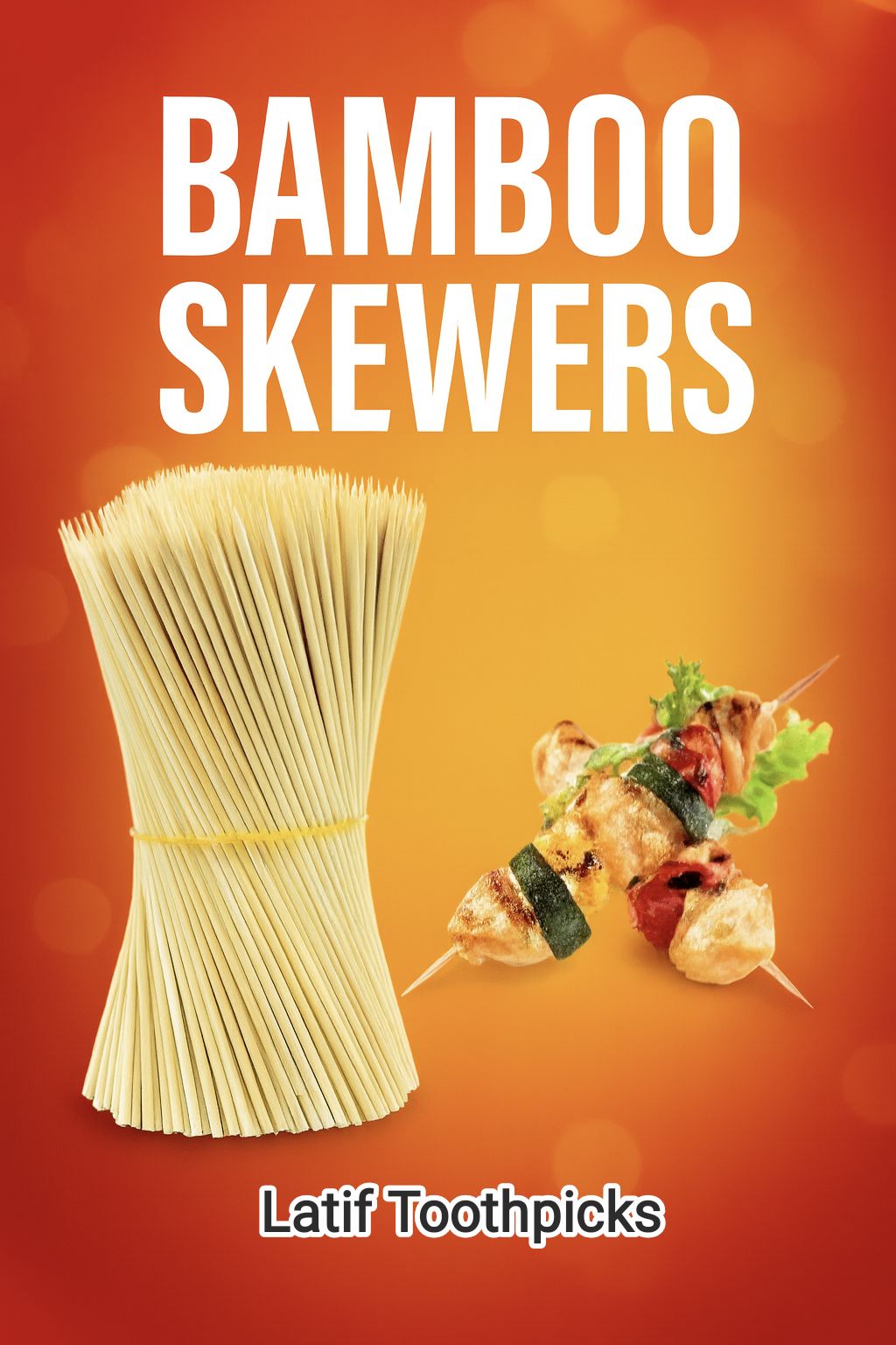 Bamboo Skewers I Kabab Stick I 8inch I 100pcs Sticks