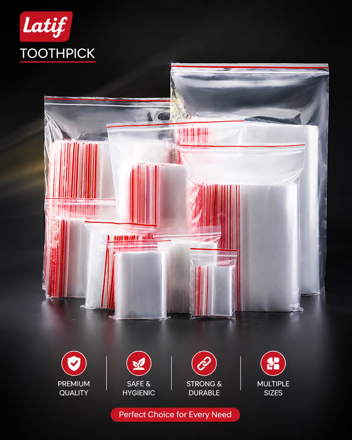 Zipper Lock Poly Bag I 4x5 inch I 100pcs