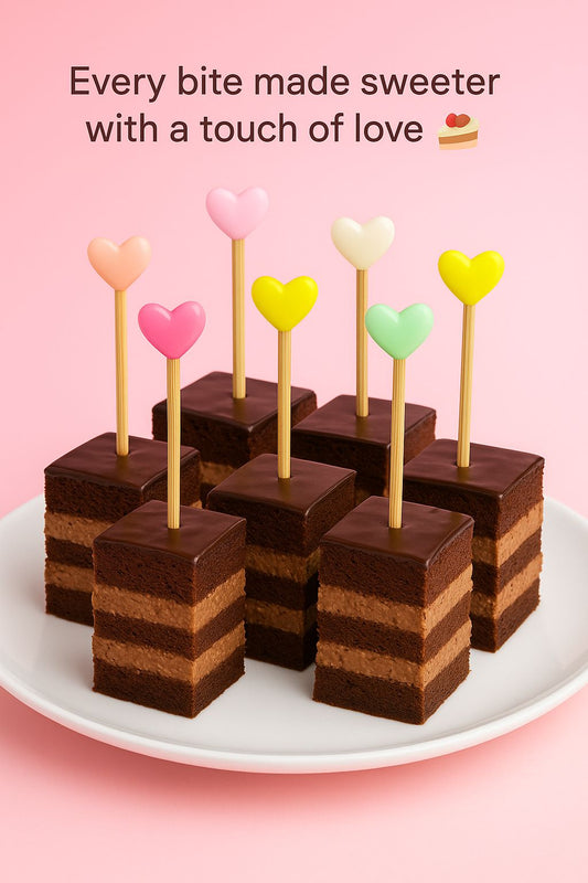 Heart Shape Food Stick I 4inch I 50pcs Stick