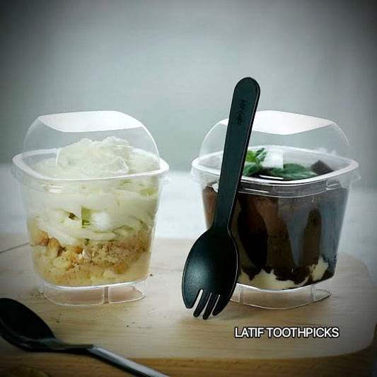 Acrylic Dessert Cup I 1 PCS I Semi Square Shape with Lid