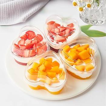 Acrylic Dessert Cup I 1 PCS I Heart Shape with Lid