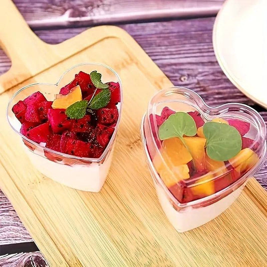 Acrylic Dessert Cup I 1 PCS I Heart Shape with Lid