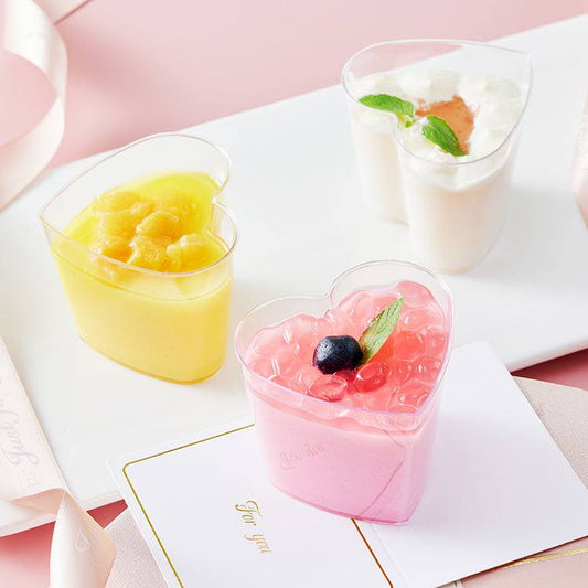 Acrylic Dessert Cup I 1 PCS I Heart Shape with Lid