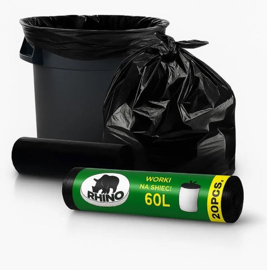 Recycle bin Garbege Poly Bag I 20pcs I  60 Liter