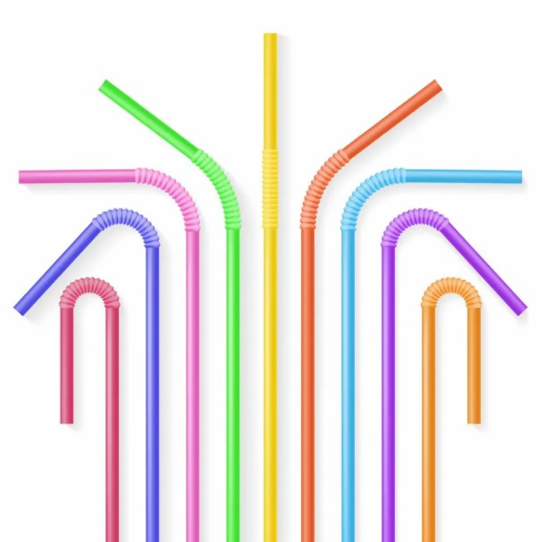 Straws Flexible juice Pipe - 100pcs